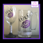 Xoxo Mug or Wine Glass (free name personalization)