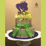 Lime Green and Purple Princess themed Cake