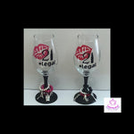 Twenty-One themed Wine Glass