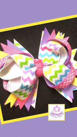 Multi-Colored Hair Bow