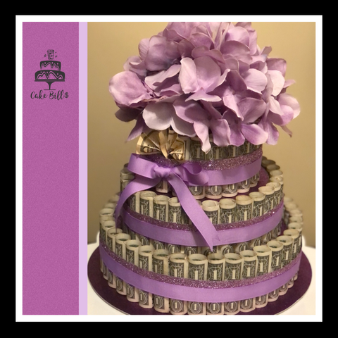 Purple Fan Money Cake