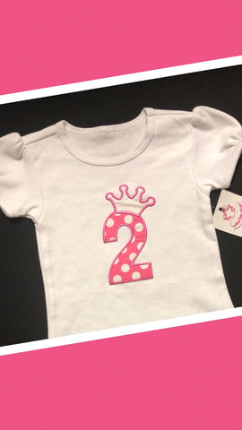 Polka Dots Second Birthday Babydoll T-shirt